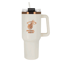 Miami Heat 40oz Crme and Copper Colossus Travel Mug with Straw