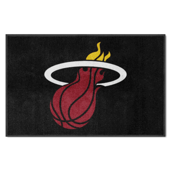 Miami Heat 4X6 High-Traffic Mat with Durable Rubber Backing - Landscape Orientation