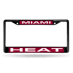 Miami Heat Black 12" x 6" Black Laser Cut Chrome Frame