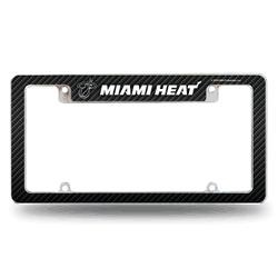 Miami Heat Black 12" x 6" Chrome All Over Automotive License Plate Frame for Car/Truck/SUV