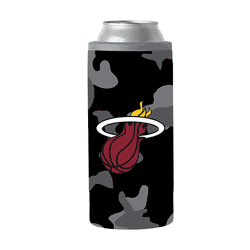 Miami Heat Black Camo 12oz Slim Can Coolie