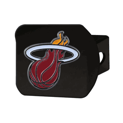 Miami Heat Black Metal Hitch Cover - 3D Color Emblem