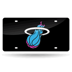 Miami Heat Blue "Ball Logo" 12" x 6" Laser Cut Tag For Car/Truck/SUV