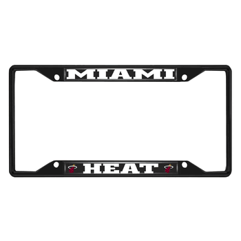 Miami Heat Metal License Plate Frame Black Finish
