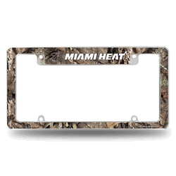 Miami Heat Mossy Oak 12" x 6" Chrome All Over Automotive License Plate Frame