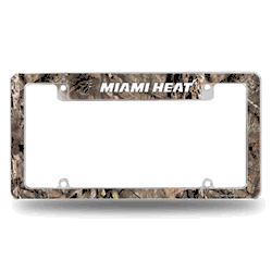 Miami Heat Mossy Oak 12" x 6" Chrome All Over Automotive License Plate Frame for Car/Truck/SUV