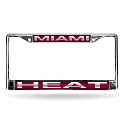 Miami Heat Red 12" x 6" Laser Cut Chrome Frame