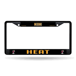 Miami Heat Standard Black Chrome Frame with Plastic Inserts 12" x 6" Car/Truck Auto Accessory