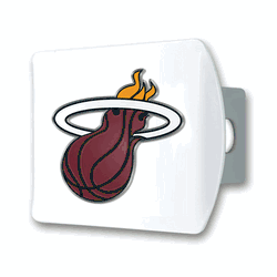 Miami Heat White Metal Hitch Cover with  3D Color Emblem