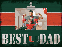 Miami Hurricanes 10" x 8" Best Dad with Stripe Clip Frame