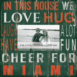 Miami Hurricanes 10x10 In This House Frame
