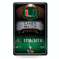 Miami Hurricanes  11" x 17" Metal Home Dcor Sign