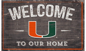 Miami Hurricanes 11X19 Welcome to Our Home Sign