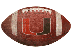 Miami Hurricanes 12" Football Shaped Sign