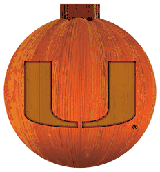 Miami Hurricanes 12 in. Halloween Pumpkin Sign