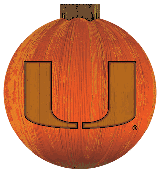 Miami Hurricanes 12 in. Halloween Pumpkin Sign
