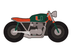 Miami Hurricanes 12" Motorcycle Cutout Wood Sign