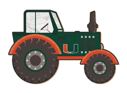 Miami Hurricanes 12" Tractor Cutout Sign