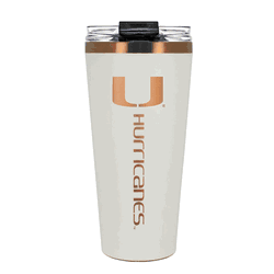 Miami Hurricanes 32oz Crme and Copper Big Slim Tumbler with Straw