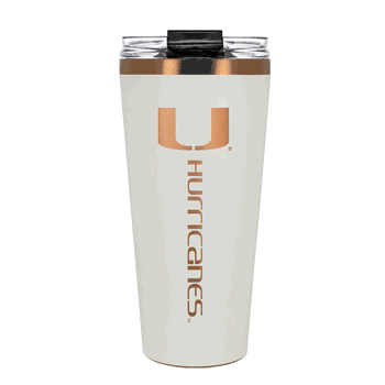 Miami Hurricanes 32oz Crme and Copper Big Slim Tumbler with Straw