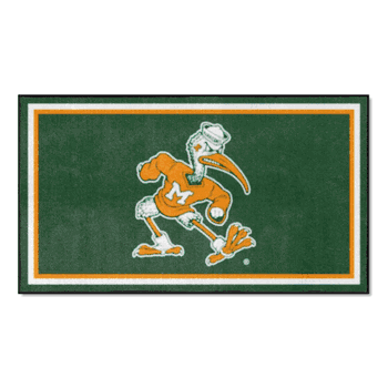 Miami Hurricanes 3ft. x 5ft. Plush Area Rug, Sebastian the Ibis