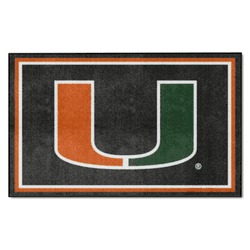 Miami Hurricanes 4ft. x 6ft. Plush Area Rug, Black
