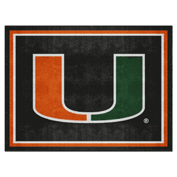 Miami Hurricanes 8ft. x 10 ft. Plush Area Rug, Black
