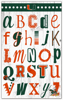 Miami Hurricanes Alphabet 11x19 Sign