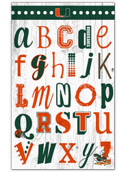 Miami Hurricanes Alphabet 11x19 Sign