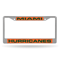 Miami Hurricanes Alternate 12" x 6" Laser Cut Chrome Frame