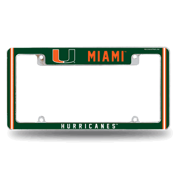 Miami Hurricanes Alternate Design All Over Chrome Frame