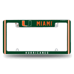 Miami Hurricanes Alternate Design All Over Chrome Frame