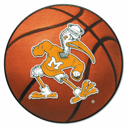 Miami Hurricanes Basketball Rug - 27in. Diameter, Sebastian the Ibis