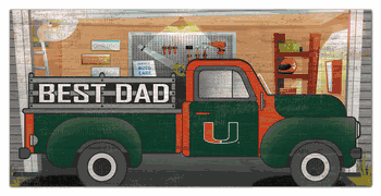 Miami Hurricanes Best Dad Truck 6x12 Sign