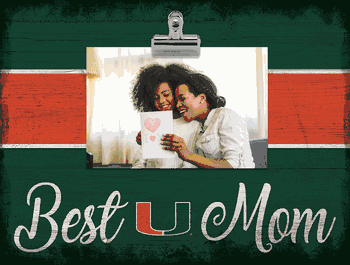 Miami Hurricanes Best Mom with Stripe Clip Frame