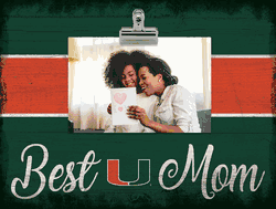 Miami Hurricanes Best Mom with Stripe Clip Frame