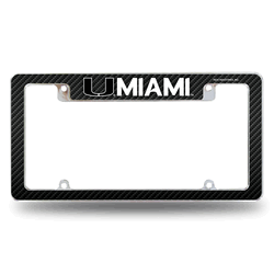 Miami Hurricanes Black 12" x 6" Chrome All Over Automotive License Plate Frame