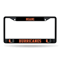 Miami Hurricanes  Black Chrome Frame with Plastic Inserts 12" x 6" Car/Truck Auto Accessory