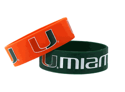 Miami Hurricanes Bracelets 2 Pack Wide