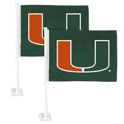 Miami Hurricanes Car Flag Large 1pc 11" x 14"