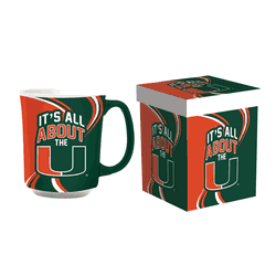 Miami Hurricanes Coffee Mug 14oz Ceramic with Matching Box