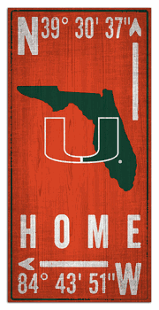 Miami Hurricanes Coordinate 6x12 Sign