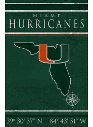 Miami Hurricanes Coordinates 17x26