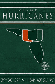 Miami Hurricanes Coordinates 17x26
