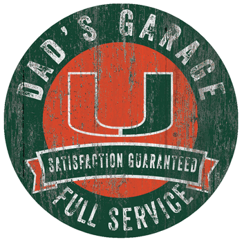 Miami Hurricanes Dad's Garage Sign
