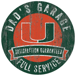 Miami Hurricanes Dad's Garage Sign