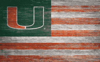 Miami Hurricanes Distressed Flag 11x19
