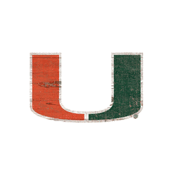Miami Hurricanes Distressed Logo Cutout Sign