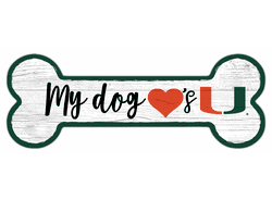 Miami Hurricanes Dog Bone 6x12 Sign