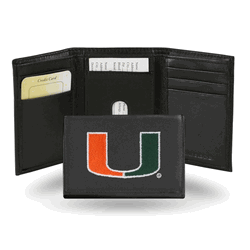 Miami Hurricanes  Embroidered Tri-fold Wallet